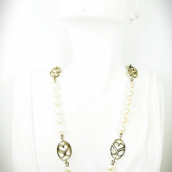 SLANE & SLANE Sterling Silver Slane Signature Stations & White Pearls Necklace - Picture 13 of 13